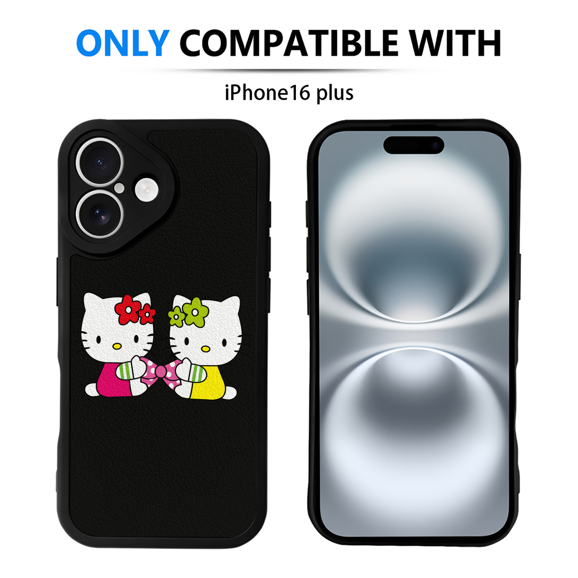 （画像用） Hello Kitty ハローキティ 【iPhone 16シリーズ対応】シリコンスマホケース（レザー調） 材質：シリコン